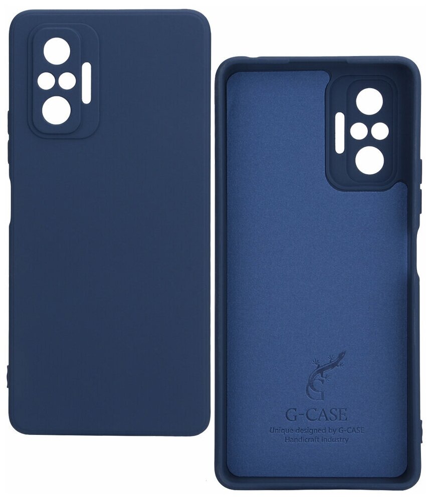 Чехол накладка G-Case Silicone для Xiaomi Redmi Note 10 Pro / Note 10 Pro Max (Сяоми Ксяоми Редми Ноут 10 / 10 Про Макс), темно-синяя