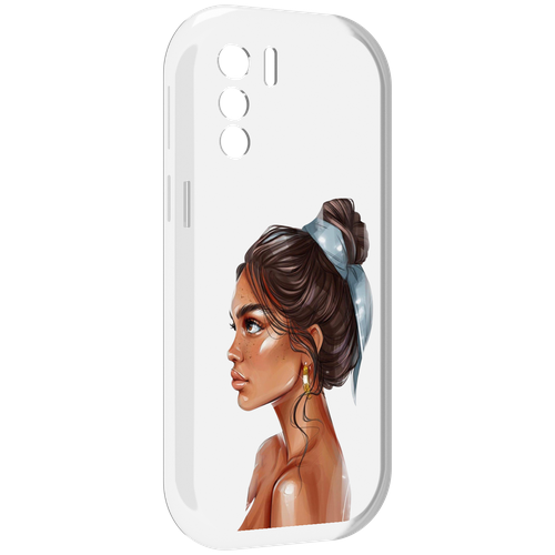 Чехол MyPads Девушка-с-повязкой женский для UleFone Note 13P задняя-панель-накладка-бампер