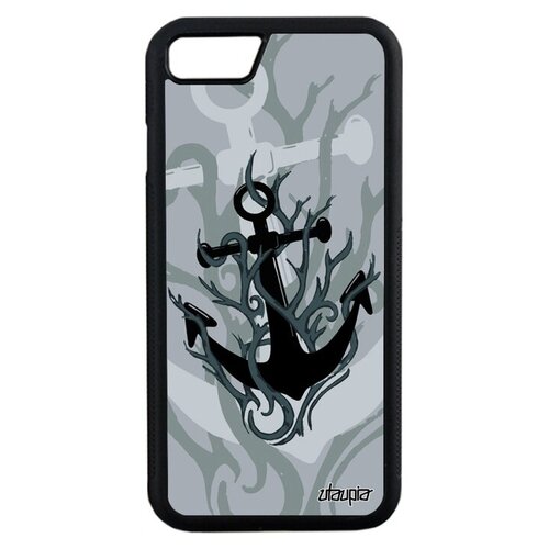 фото Противоударный чехол на мобильный // iphone 7 // "якорь" океан тельняшка, utaupia, серый