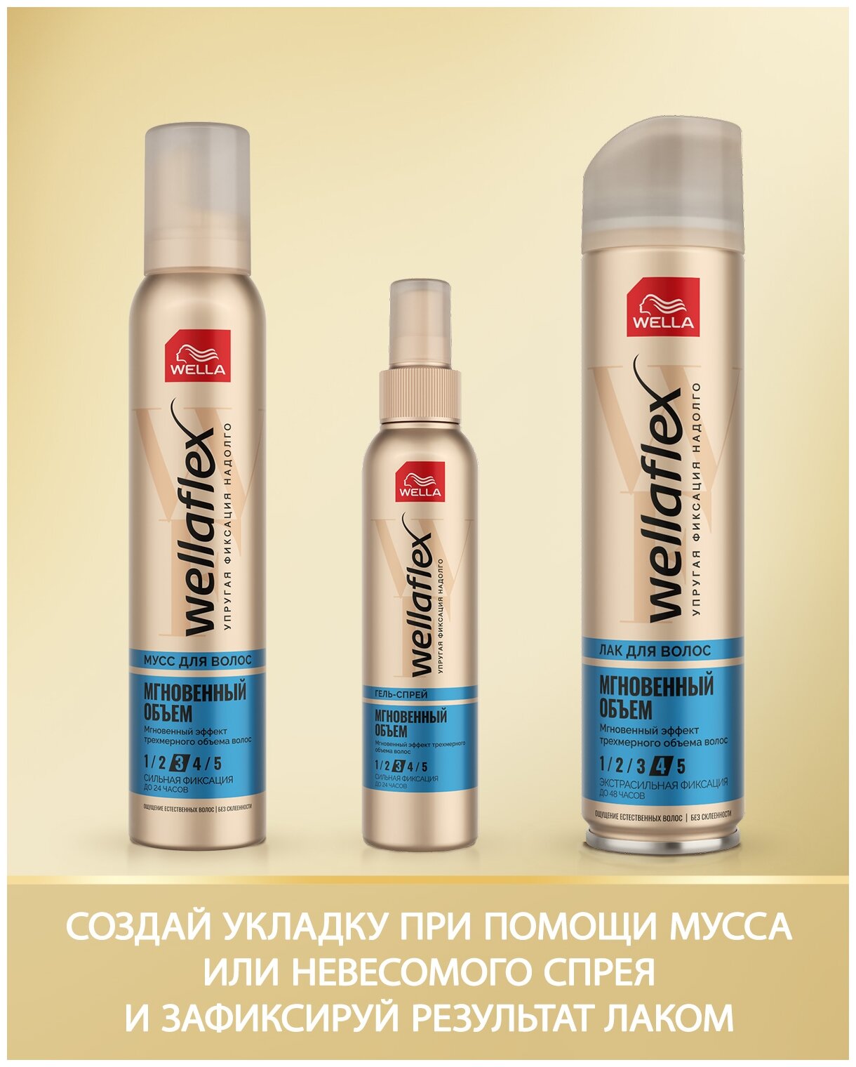 Wella Лак для волос Wellaflex Мгновенный объем, экстрасильная фиксация, 250 г, 250 мл