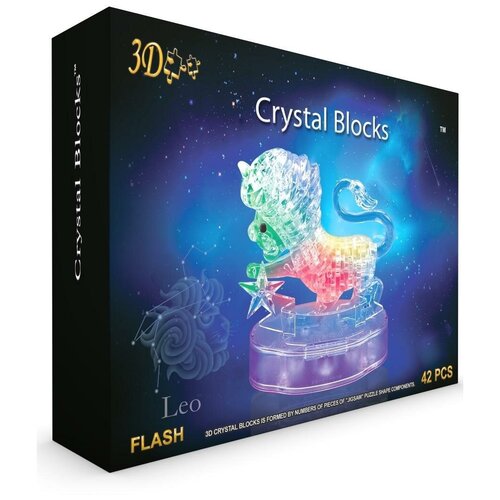 фото Головоломка 3d "crystal blocks. лев", 42 детали город игр