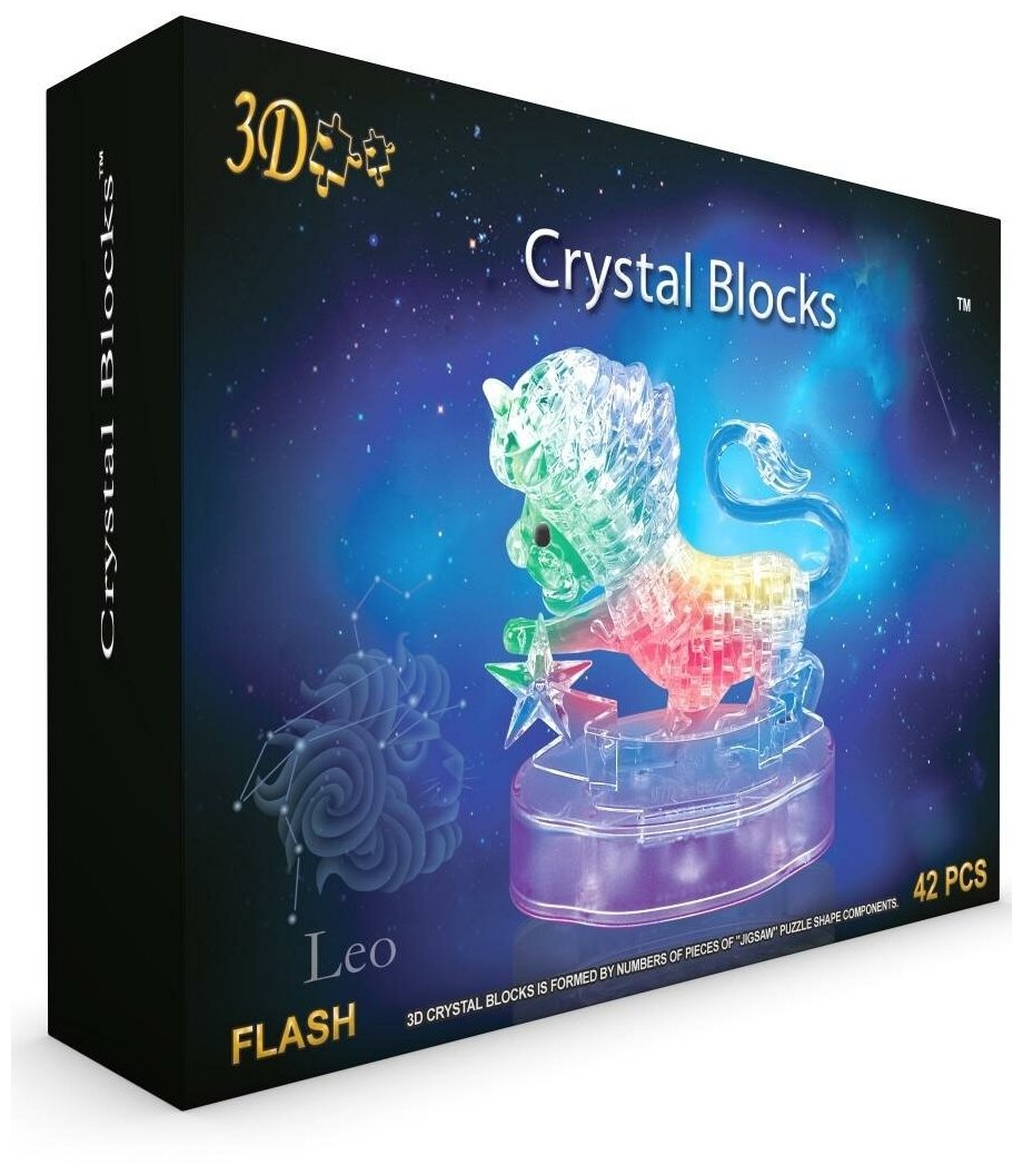 фото Головоломка 3D "Crystal blocks. Лев", 42 детали