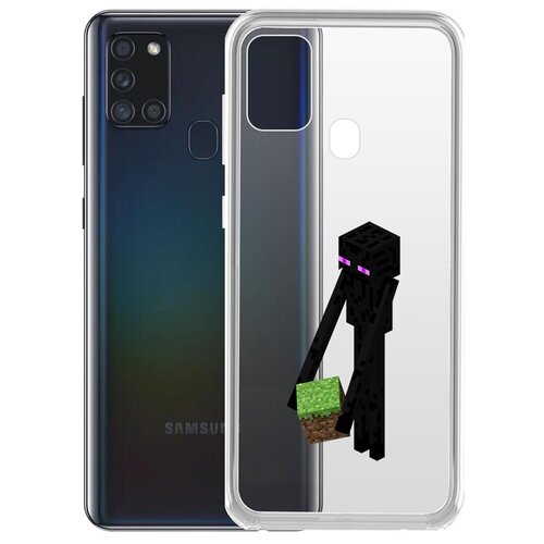 Чехол-накладка Krutoff Clear Case Эндермен для Samsung Galaxy A21s (A217) чехол накладка krutoff clear case minecraft эндермен для honor magic 5 lite
