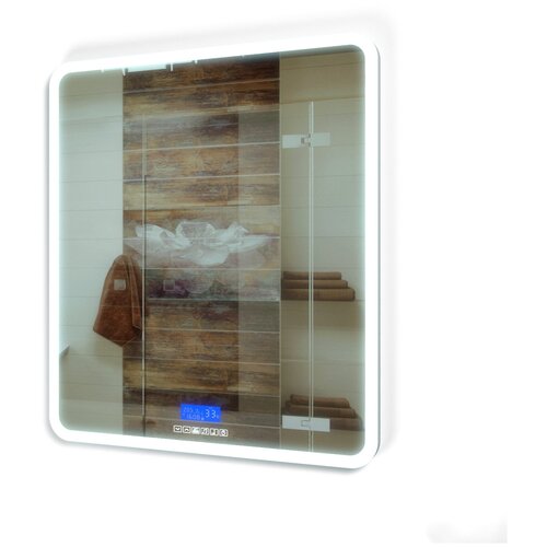 Зеркало Joki Asti 70x80, с подсветкой, функцией антизапотевания, часами и музыкальным блоком