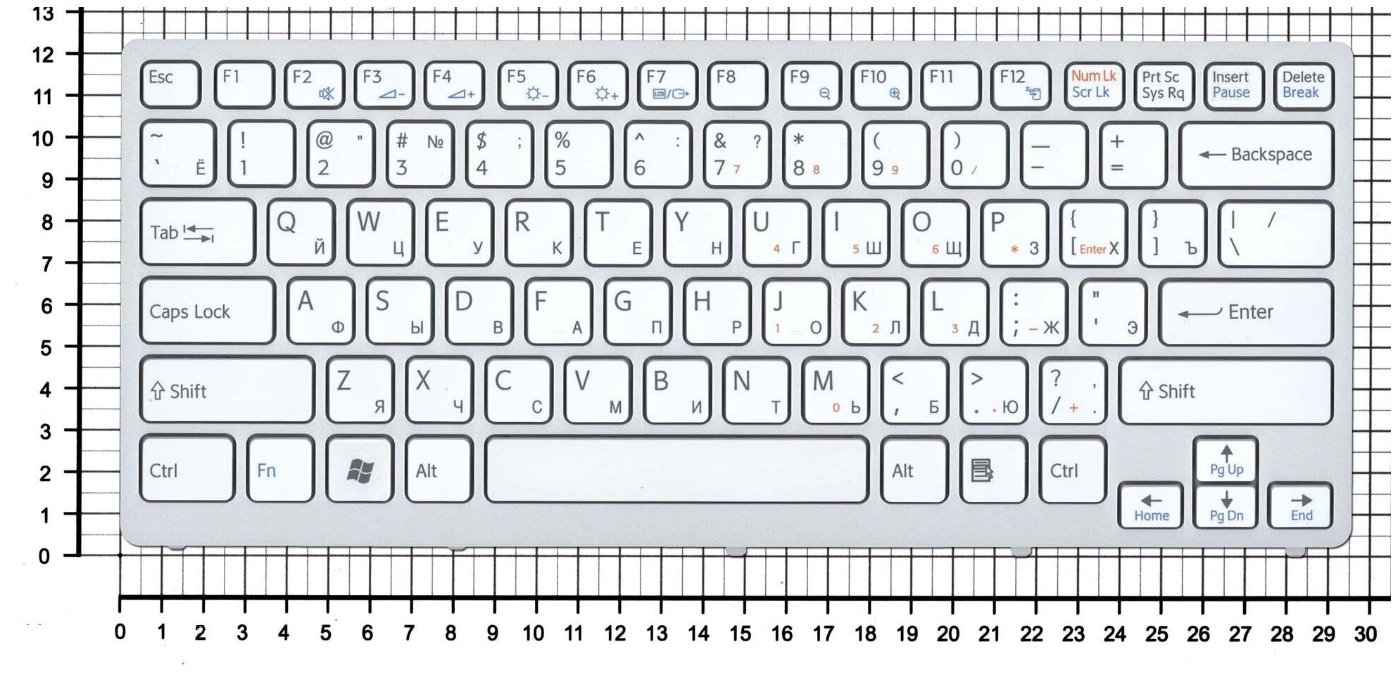 Клавиатура для ноутбука Sony Vaio VPC-CW1S1RP белая c рамкой