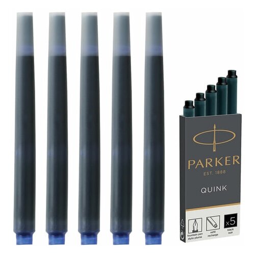 ручка parker rg0033170 комплект 2 шт Картриджи чернильные PARKER Cartridge Quink комплект 5 черные, 2 шт