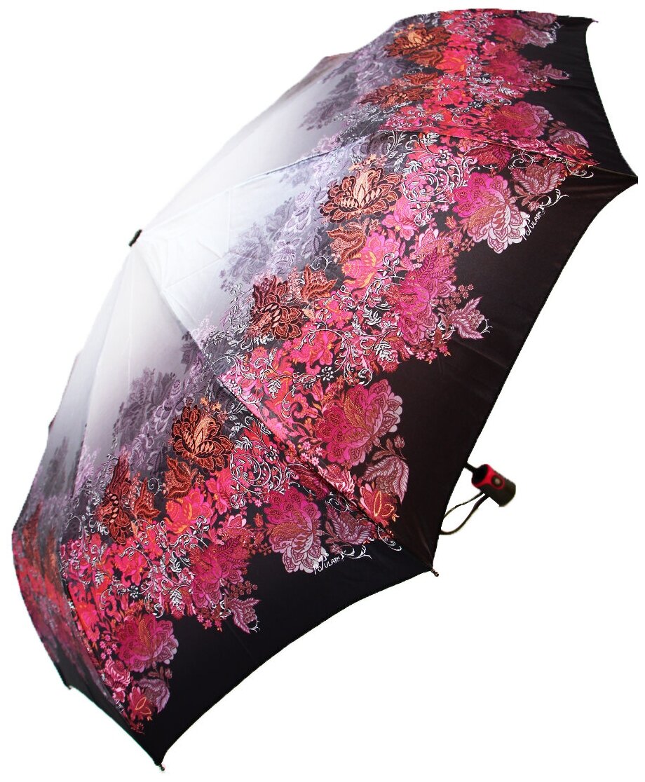 Женский зонт Popular umbrella 1294/красный,коричневый