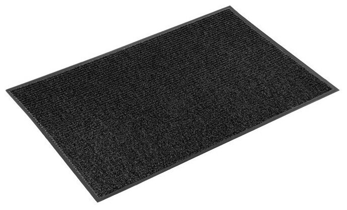 Коврик придверный влаговпитывающий, ребристый, «Стандарт», 90×150 см, цвет чёрный