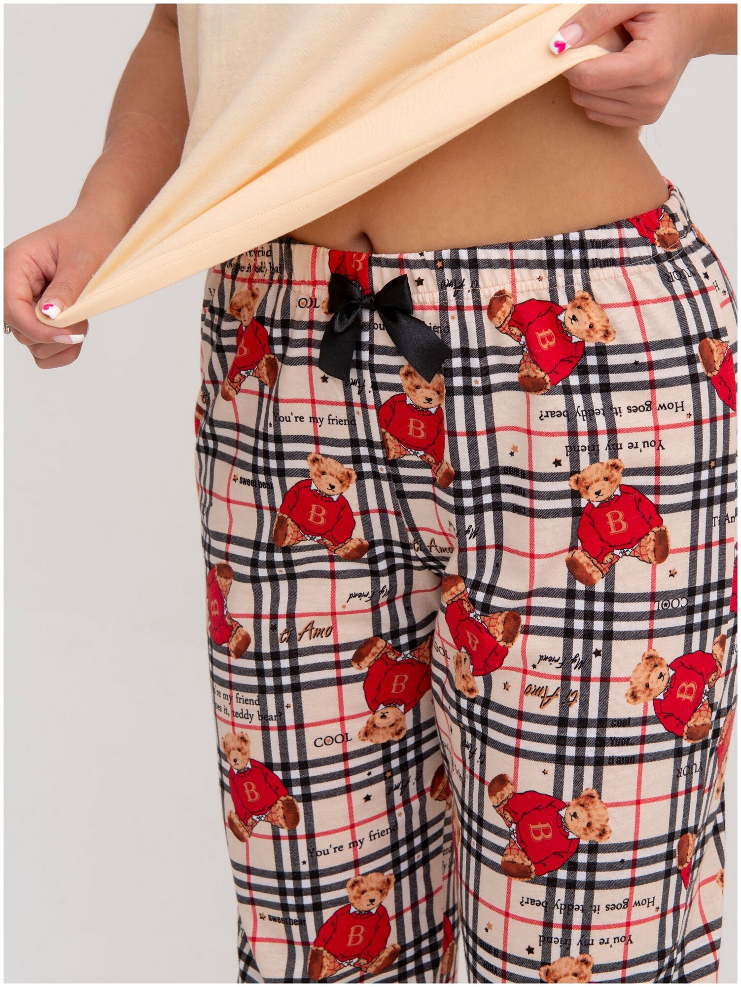 Пижама с брюками Modellini 1563 мишки Teddi, размер 54 - фотография № 5