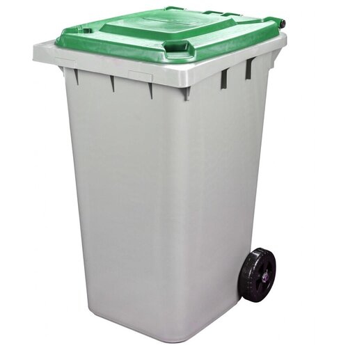 Контейнер 240л д/мусора на колесах серо-зеленый/1 - 1 штук