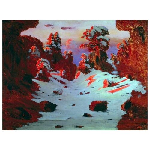 Репродукция на холсте Эффект заката (The effect of the sunset) Куинджи Архип 66см. x 50см.