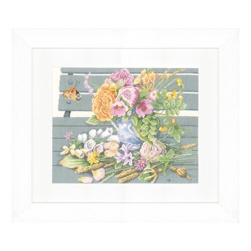 фото Набор для вышивания lanarte pn-0146981 flowers on bench