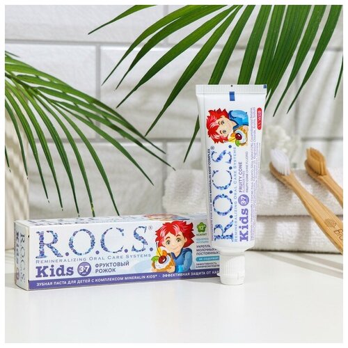 Купить Зубная паста R.O.C.S. для детей Фруктовый рожок, без фтора, 45гр./В упаковке шт: 1