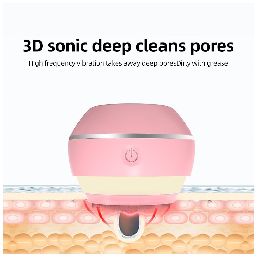 Массажер для ультразвуковой чистки лица FitTop L-Sonic II с функцией EMS, розовый - фотография № 9
