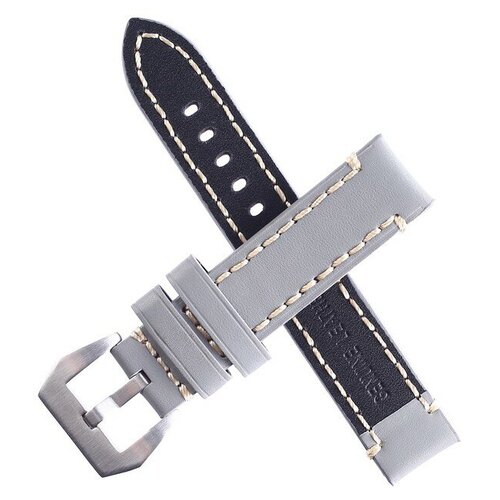 фото Ремешок для часов "bugert" 22 мм, натуральная кожа, l=20 см, серый