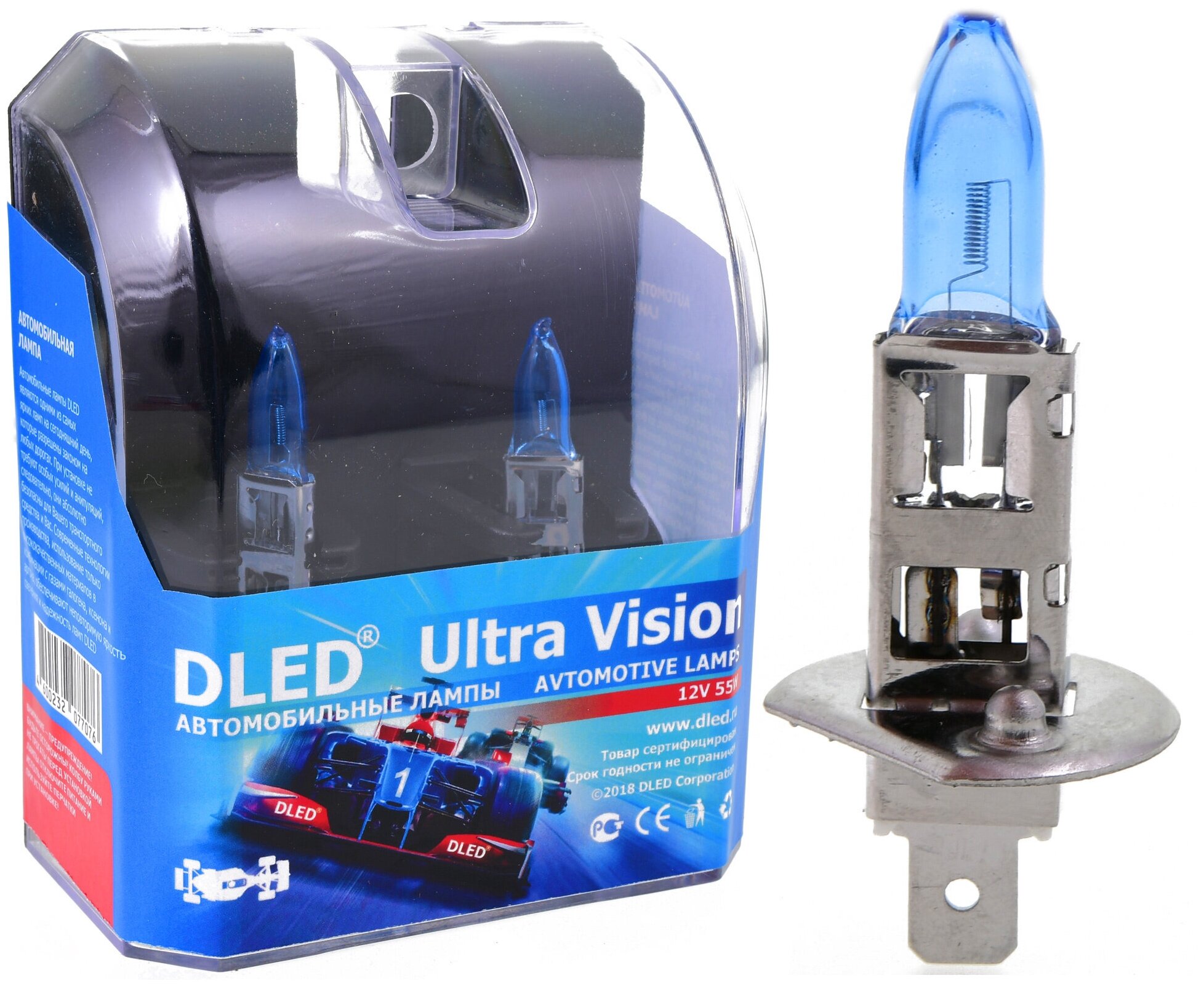 Автомобильная лампа H1 4300K DLED "Ultra Vision" (2шт.)