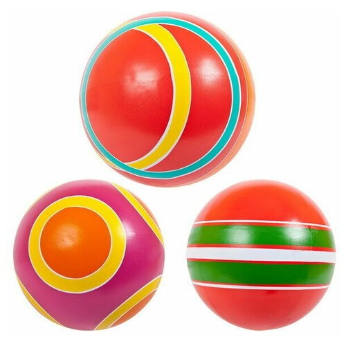 мяч резиновый кружочки d125 ручное окр ие желтый синий зеленый красный 3p 125 3P-150 Мяч резиновый Классика, d150 (ручное окр-ие)