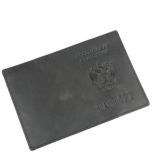 фото Обложка для паспорта из натуральной кожи, футляр на паспорт, чехол на удостоверение мужской ;женский черный п1101-254 кроко