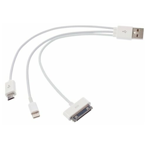 Кабель Behpex USB-micro USB/Lightning/30-pin, 0.2 м, белый кабель синхронизации дата кабель usb lightning 8 pin 100 см md818zm a md818zma для apple код mb006724