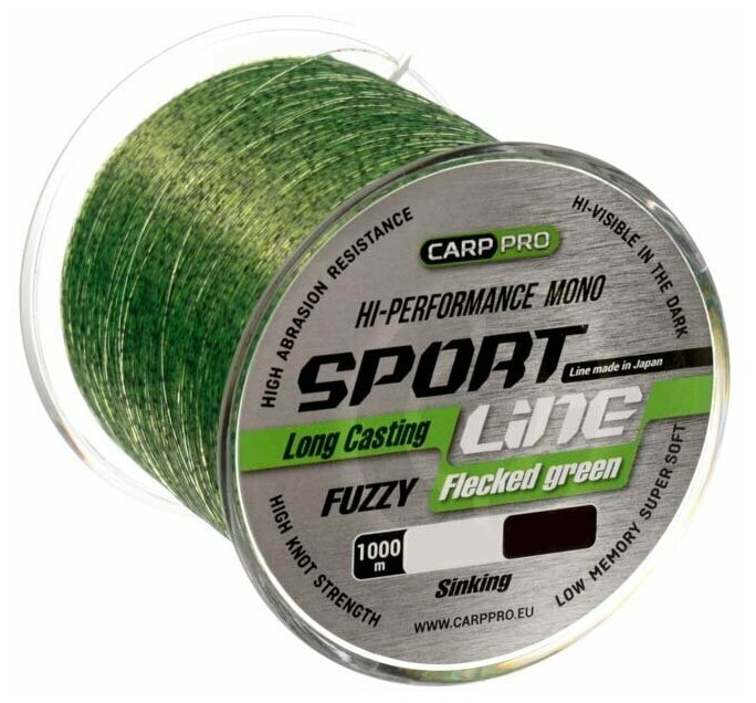 Леска Carp Pro Sport Line Flecked Green 1000м 0.235мм