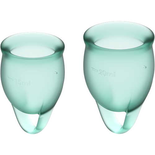 Satisfyer менструальные чаши Feel Confident 15 и 20 мл, 2 шт., зеленый