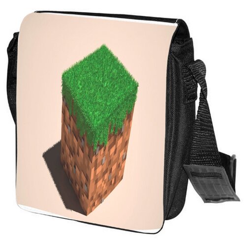 фото Сумка на плечо coolpodarok minecraft майнкрафт (куб на белом фоне)