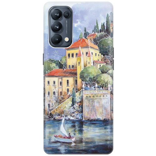 фото Ультратонкий силиконовый чехол-накладка для oppo reno5 с принтом "город у моря" gosso