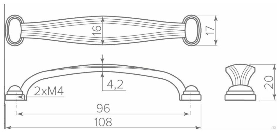 GTV Ручка UZ L01239-S4 старое золото (WP10) - фотография № 2