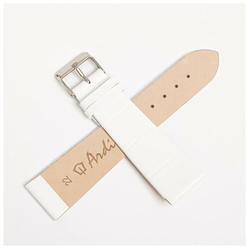 фото Ремешок для часов, мужской, 22 мм, натуральная кожа, белый нет бренда