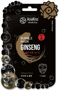 AsiaKiss Bubble Mask Ginseng Черная пузырьковая маска с экстрактом женьшеня 20 гр