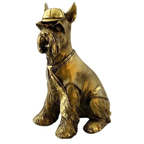 фото Декоративная статуэтка "пес в кепке и в комбинезоне н-22см" наш дом