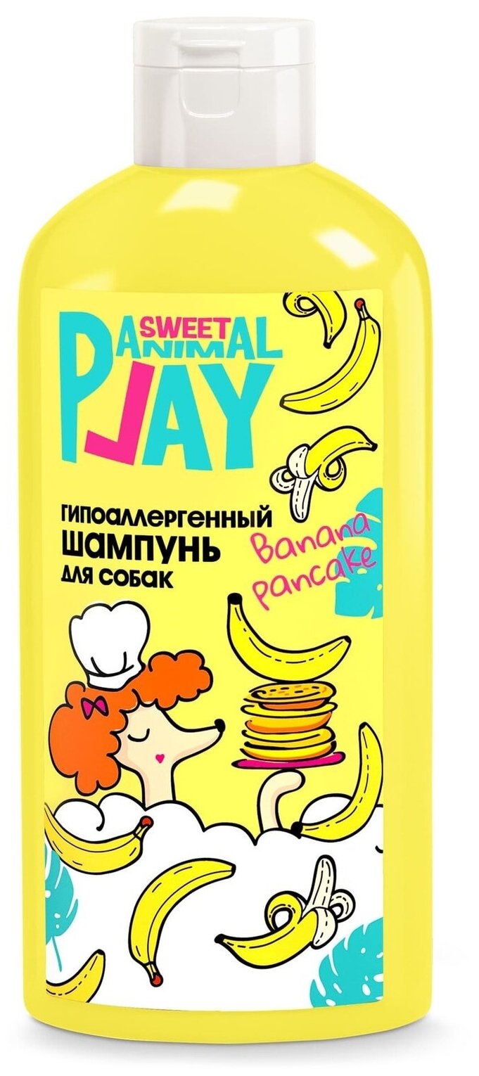 Anymal Play Sweet Шампунь Банановый капкейк Гипоаллергенный для собак и кошек 300мл, 1 шт. - фотография № 1