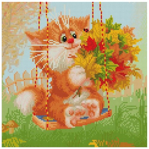 фото Набор для творчества белоснежка алмазная мозайка на раме божья коровка 30х30 см