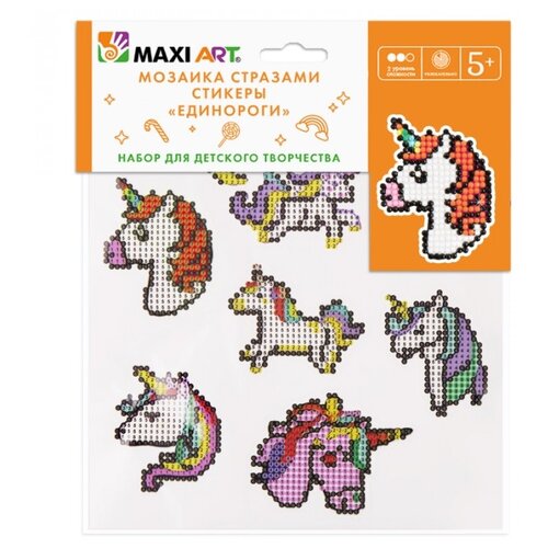 Maxi Art Мозаика Единороги MT-KN0247-6 мозаика стразами maxi art тигрята