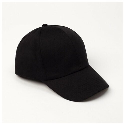 фото Бейсболка однотонная minaku, размер 58, цвет черный