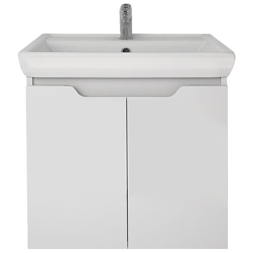 Тумба Dreja.eco Q (D) 55, подвесная, 2 дверцы, белый глянец