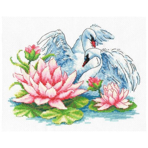 МКН 23-14 Набор для вышивания Многоцветница 'Лебеди' 24,0 х 19,0 см