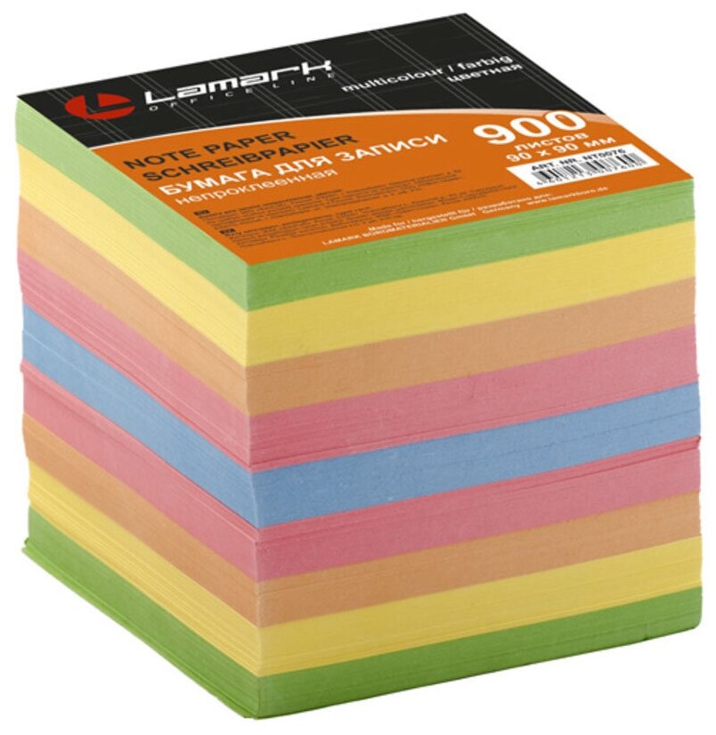 фото LAMARK76 Бумага для записи 90*90мм 900л цветная в термопленке, сменная