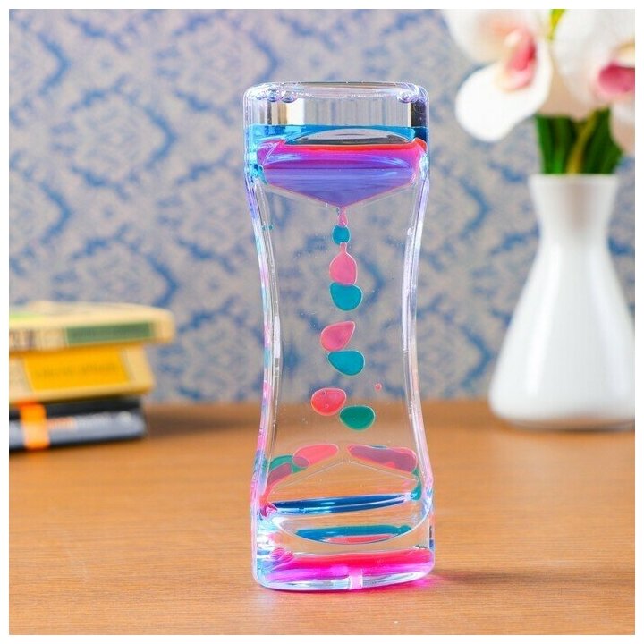 фото Гелевые песочные часы антистресс "Ольян" водяные, 13 х 7 см, микс, детские взрослые сувенир успокаивающий эффект
