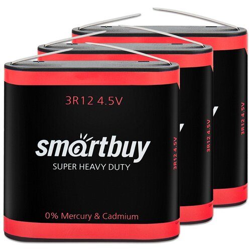 Батарейка квадратная 4.5V 3R12 SmartBuy, 3 шт. батарейка солевая 3r12 smartbuy