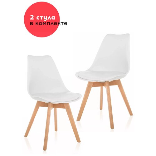 Стул для кухни мягкий со спинкой byROOM Home ELM белый, комплект 2 шт