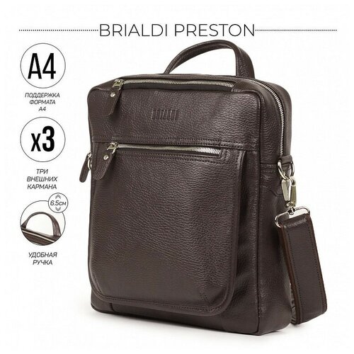 Мужская кожаная сумка BRIALDI Preston BR33395JA relief brown