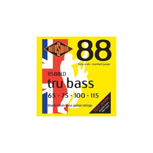 Струны для бас-гитарыROTOSOUND RS88LD BLACK NYLON FLATWOUND BASS STRINGS