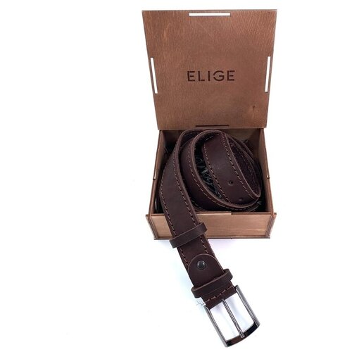 фото Ремень классический кожаный 3,5 см в подарочной коробке elige