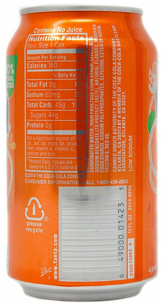 Газированный напиток Fanta Orange 12 шт по 0,355 л (США) - фотография № 4