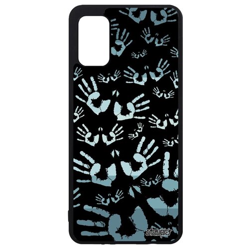 фото Яркий чехол на телефон // samsung galaxy a41 // "отпечаток ладони" рука стиль, utaupia, черный