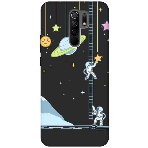 Матовый Soft Touch силиконовый чехол на Xiaomi Redmi 9, Сяоми Редми 9 с 3D принтом Ladder into Space черный матовый soft touch силиконовый чехол на xiaomi redmi 10c сяоми редми 10с с 3d принтом ladder into space черный