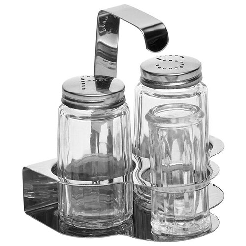фото Набор для специй соль, перец, стак. для зубоч., серебряный, металл, bf-3107, prohotel