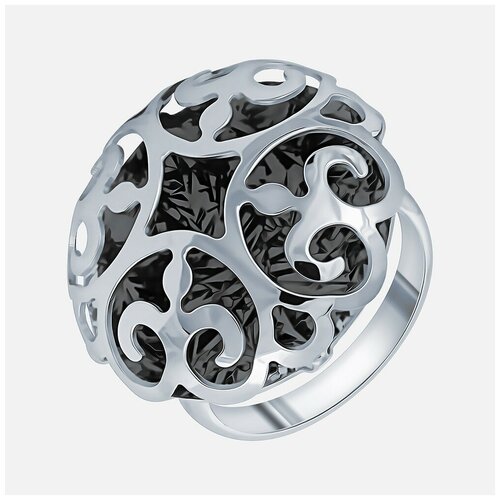 Кольцо JV, серебро, 925 проба, размер 18 кольцо черный