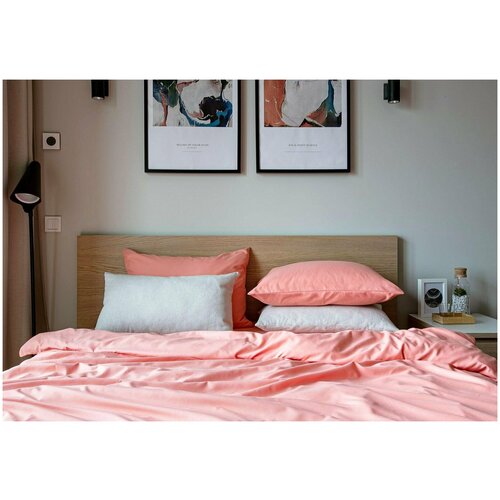 фото Комплект постельного белья grazia-textile 2 спальный персиковый, сатин, наволочки 70x70 2 шт. grazia textile